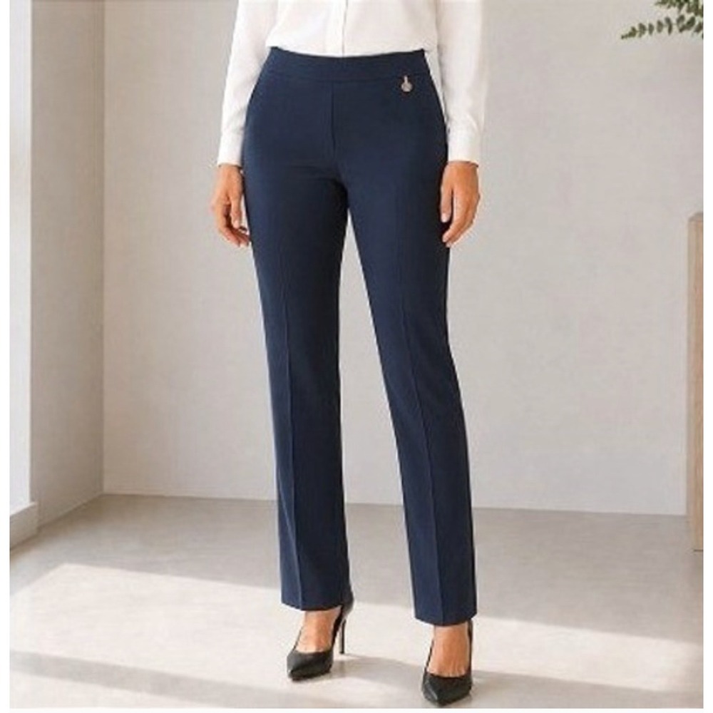 Tommy Hilfiger Gramercy Ankle Pants Womens 20W Navy Blue Pull On Stretch Chino